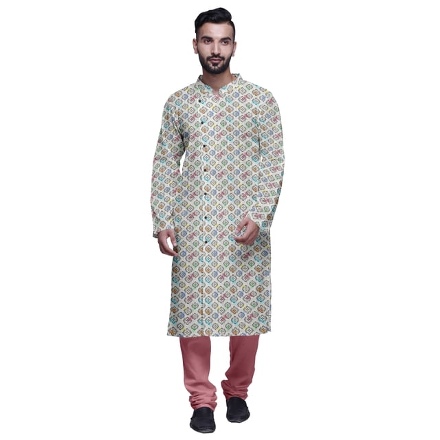 Atasi Kurta Imprimé de Designer pour Garçons Ensemble Kurta Pyjama Décontracté Vêtements Ethniques d'Été