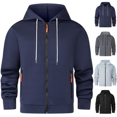 BiZtdJrK Mens Tactical Hoodies Zip Up Workout Drawstring Jackets with Pockets Lightweight Fleece Lined Hoodie Sweatshirts, Black, S