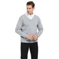 thumbnail image 1 of TOPTIE Pull à Enfiler en Coton Tricoté Col en V pour Hommes Manches Longues, 1 of 8