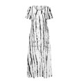 thumbnail image 4 of SMihono Robe Maxi Bohème d'Été pour Femmes Grande Taille Imprimé Teinture sur Nœuds Évasée Décontractée Robe d'Été Florale à Manches Courtes Femmes Robe pour Femmes Robe Mini Robe de Plage Évasée Robe d'Été, 4 of 8