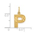 thumbnail image 4 of Diamond2Deal 14K Yellow Gold Satin Letter P Initial Pendant for Women, 4 of 6