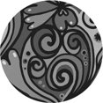 thumbnail image 1 of Ahgly Company Machine Washable Indoor Round Transitional Charcoal Black Area Rugs, 3' Round, 1 of 7