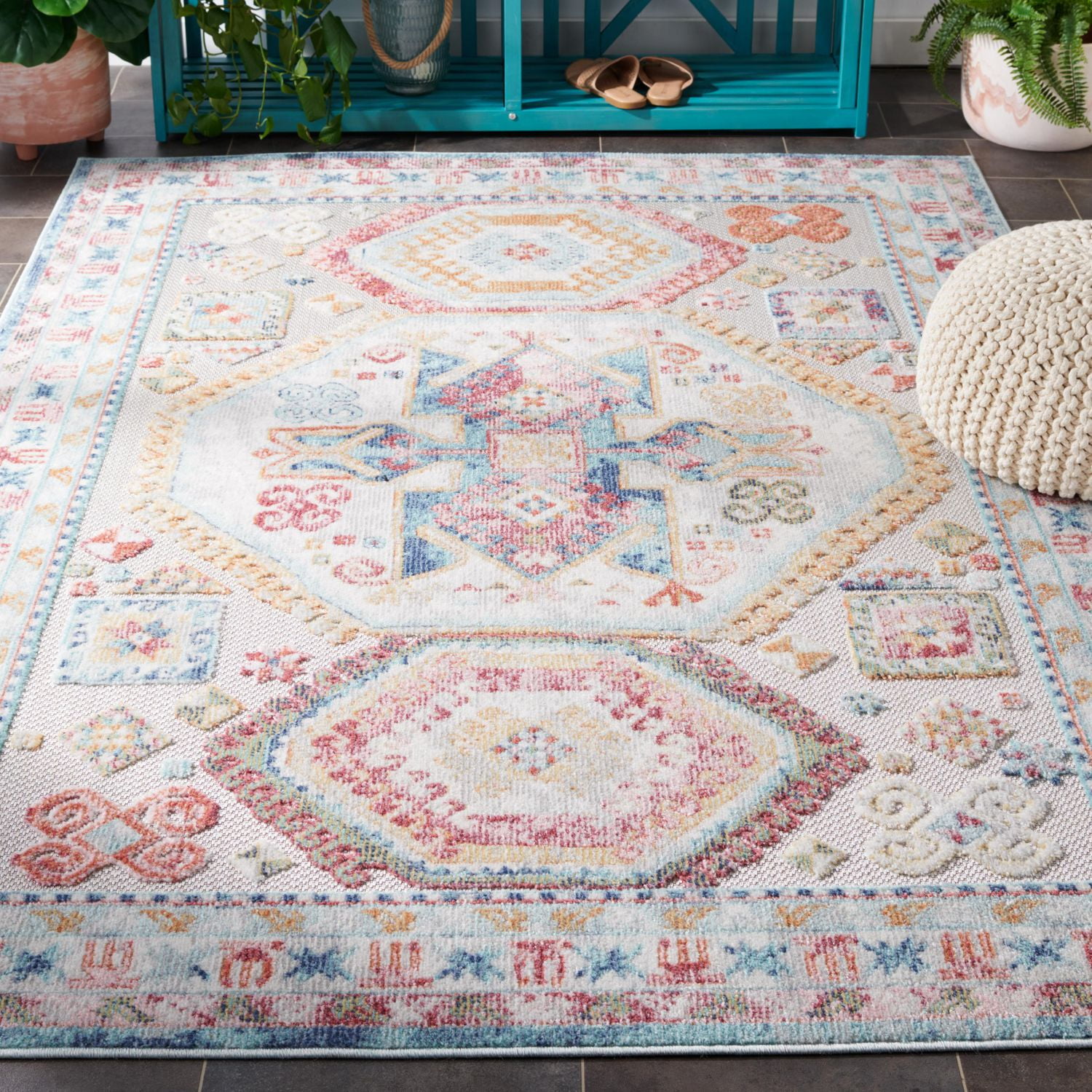 SAFAVIEH Cabana Clark Tapis Intérieur/Extérieur Médaillon