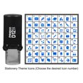 thumbnail image 1 of Printtoo Personalized Stationery Theme Icons Round Rubber Stamp Self Inking Stamper 12 mm-Blue, 1 of 1
