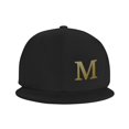 thumbnail image 3 of ZICANCN Alphabet M Pattern Baseball Caps, Trucker Hats for Men And Women, Adjustable Breathable Flat Caps, Black, 3 of 6