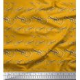 thumbnail image 1 of Soimoi Gold Modal Satin Fabric Sketch Guitar Musical Instrument Fabric Prints By Yard 42 Inch Wide, 1 of 3