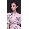 thumbnail image 3 of Bimba Robe Longue Maxi en Rayonne à Imprimé Pêche Floral et Merle d'Amérique pour Femmes avec Fente Latérale - Moyen, 3 of 6