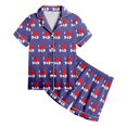thumbnail image 5 of Luvoko Child Children DIY Anniversary Print Pajama Set Short Sleeve Button Up Top And Shorts, 5 of 5