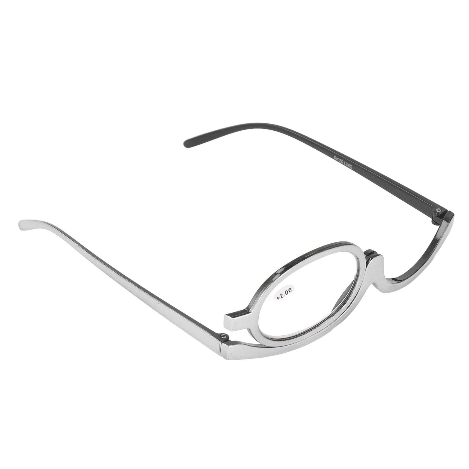 Makeup Reading Glasses, Mini Folding Magnifying Cosmetic Readers Flip Down Single Lens 180 Degree Rotating Make Up Glasses Lazy Readers With Eyeglass Case For Women