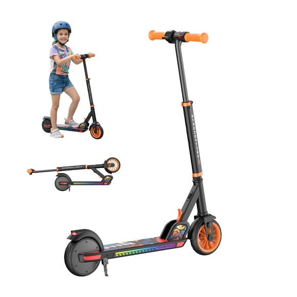 Gyrocopters Flash KidZ Electric Scooter for Kids 6+ (Orange) | UL2272 Certified | Dual Electric + Foot Brake | 6.5” Solid Tires | Up to 11 km Range | Lightweight & Foldable | 3 Speed Modes