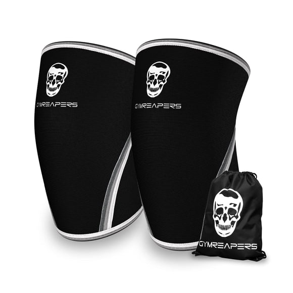 Gymreapers Knee Sleeves (1 Pair) Free Gym Bag - Knee Sleeve & Compression Brace for Squats, Fitness, Weightlifting, and Powerlifting 7MM Sleeve Pair - For Men & Women - 1 Year Warranty (Medium)