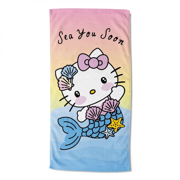 Hello Kitty Sea You Soon Mermaid Kitty 30x60 Beach Towel