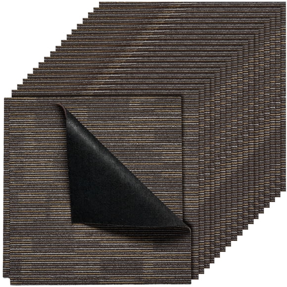 VEVOR Carpet Tiles Reusable 24x24 inch 24 PCS Modular Rug Soft Padded Gray Brown