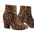 thumbnail image 4 of Unique Bargains Women's Side Zipper Block Heel Ankle Boots, 4 of 7