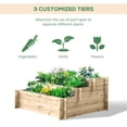 thumbnail image 4 of Outsunny 3-Tier Wood Raised Garden Bed, Natural, 4 of 10