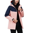 thumbnail image 3 of Sentmoon Waterproof Jacket Plus Size Long Sleeve Women's Winter Coats Zipper Color Block Windproof Womens Hoodie with Pockets Fall and Winter Active for Running and Hiking, 3 of 9