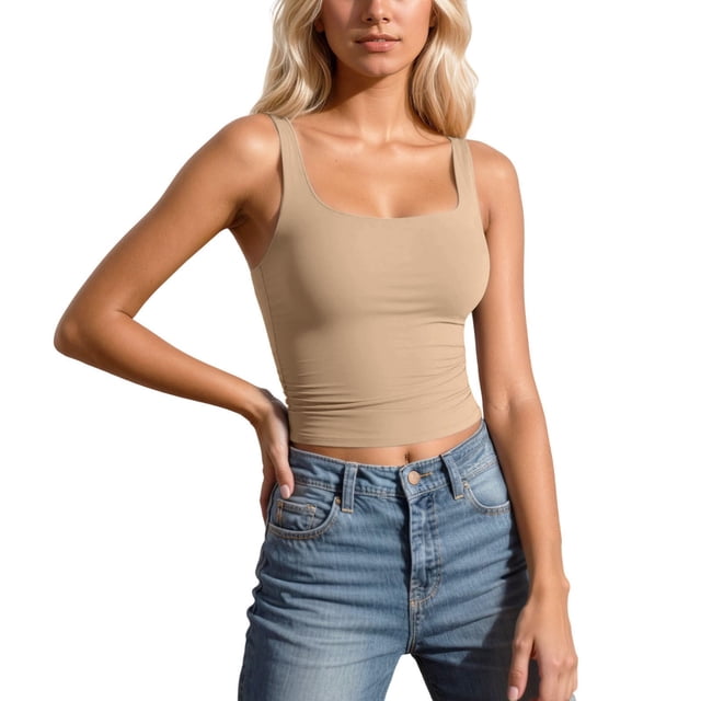 Women's Tube Top Sleeveless Stretchy Camisole Removable Padding Strapless Shirt For Layering And Outerwear