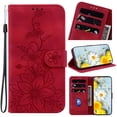 thumbnail image 1 of Compatible with Samsung Galaxy A02 Embossed Lily Wallet Case with Card Holder PU Leather Flip Cover, 1 of 5