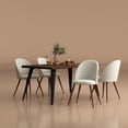 thumbnail image 1 of Homy Casa 5-Piece Dining Set, Faux Walnut Rectangular Table with Upholstered Chairs, 1 of 11