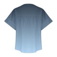 thumbnail image 5 of RXIRUCGD Fashion Women's Short Sleeved Solid Color Spring/summer Button Up Shirt Top, Light Blue, Size: XL, 5 of 5