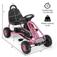 thumbnail image 3 of Gymax Kids Pedal Go Kart 4 Wheel Ride On Toys w/ Adjustable Seat Handbrake Red, 3 of 10