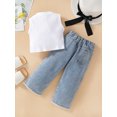 thumbnail image 3 of Faithtur Kids Girls Clothes Suits Solid Color Ribbed Sleeveless Tank Tops and Heart Print Jeans Denim Pants 2Pcs Suit, 3 of 9