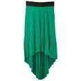 thumbnail image 1 of Peach Couture Hi Lo Pleated Skirt With Ribbon Stitch Elastic Waist, 1 of 1