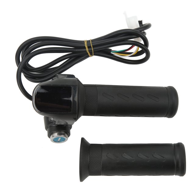 LCD Display Panel Throttle Grip, High Accuracy Backlight Electric Scooter Twist Throttle Grip ABS Material Easy Installation for Maintenance 36V,48V