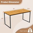 thumbnail image 3 of Costway Acacia Wood Dining Table for 6 People 55" Rectangle Patio Table with Umbrella Hole, 3 of 9