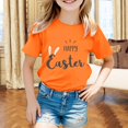 thumbnail image 2 of MIASHUI T-Shirt à Manches Courtes pour Filles Joyeuses Pâques T-Shirt Garçons Tee Confortable, Orange, 8-9 Ans, 2 of 4