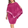 thumbnail image 2 of Women Plus Size Cold Shoulder Overlay Asymmetric Chiffon Strapless Sequins Dress, 2 of 3