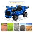 thumbnail image 4 of Ourlova Ride-On Dump Truck for Kids, 12V Electric Ride-On Car with Remote Control, Electric Dump Bed, Extra Shovel, USB, MP3, Music Player - Blue, 4 of 8