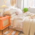 thumbnail image 2 of Move Over Beige Grey Ruffle Pillow Shams Queen Ruffled Pattern Linen Grey Boho Pillowcases 100% Washed Microfiber, 2 of 5