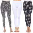 thumbnail image 1 of White Mark Leggings Imprimés Doux et Extensibles pour Femmes, Lot de 3, 1 of 2