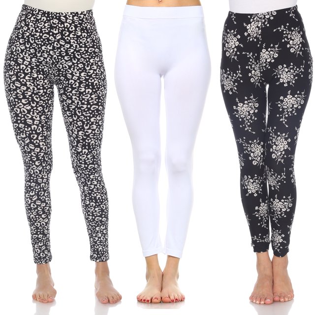 White Mark Leggings Imprimés Doux et Extensibles pour Femmes, Lot de 3