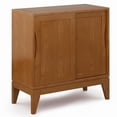 thumbnail image 1 of Harper Armoire de Rangement Basse Moderne en Bois Franc Massif de 30 Pouces de Large, Brun Teck, 1 of 11