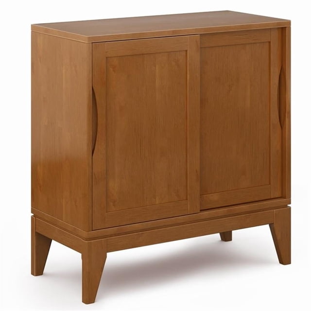 Harper Armoire de Rangement Basse Moderne en Bois Franc Massif de 30 Pouces de Large, Brun Teck