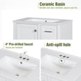 thumbnail image 2 of 30" Bathroom Vanity , Modern Bathroom Cabinet with Sink Combo Set, Bathroom Storage Cabinet with a Soft Closing Door and 3 Drawers, Solid Wood Frame(White), 2 of 37
