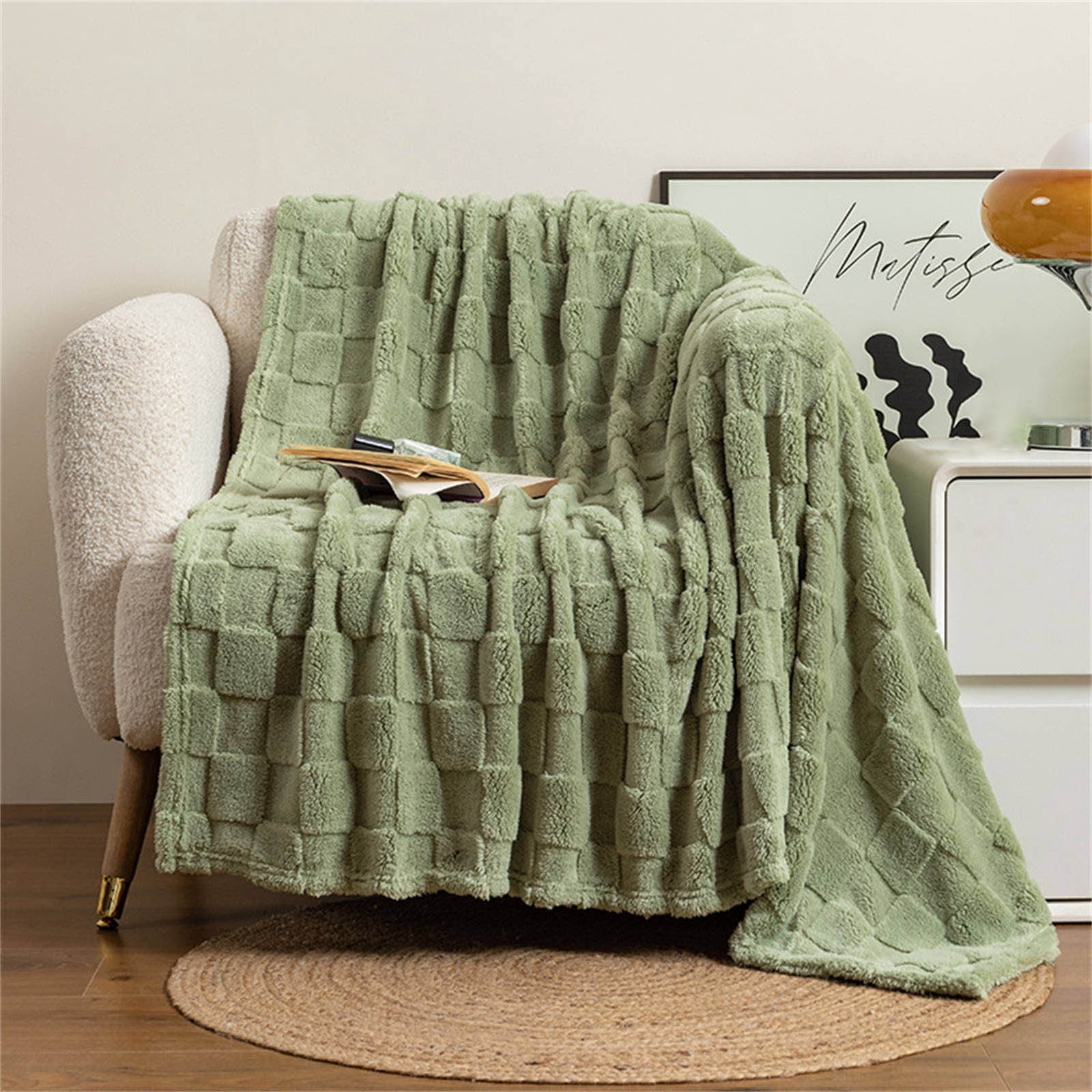 Kgfrsd Clearance Sale!Weighted Blanket,Textured Blanket Thickened Checkerboard Blanket Checkerboard Plush Plush Sofa Blanket Nap Blanket Home High Appearance Blanket,Bedroom Decor