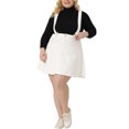 thumbnail image 2 of GRACE & GRANDEUR Jupe Trapèze Mini en Denim pour Femme Grande Taille à Bretelles Ajustables, Bretelles Croisées au Dos, Blanche 2X, 2 of 5