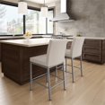 thumbnail image 2 of Amisco Perry Plus 26" Faux Leather Counter Stool in Cream/Glossy Gray, 2 of 9
