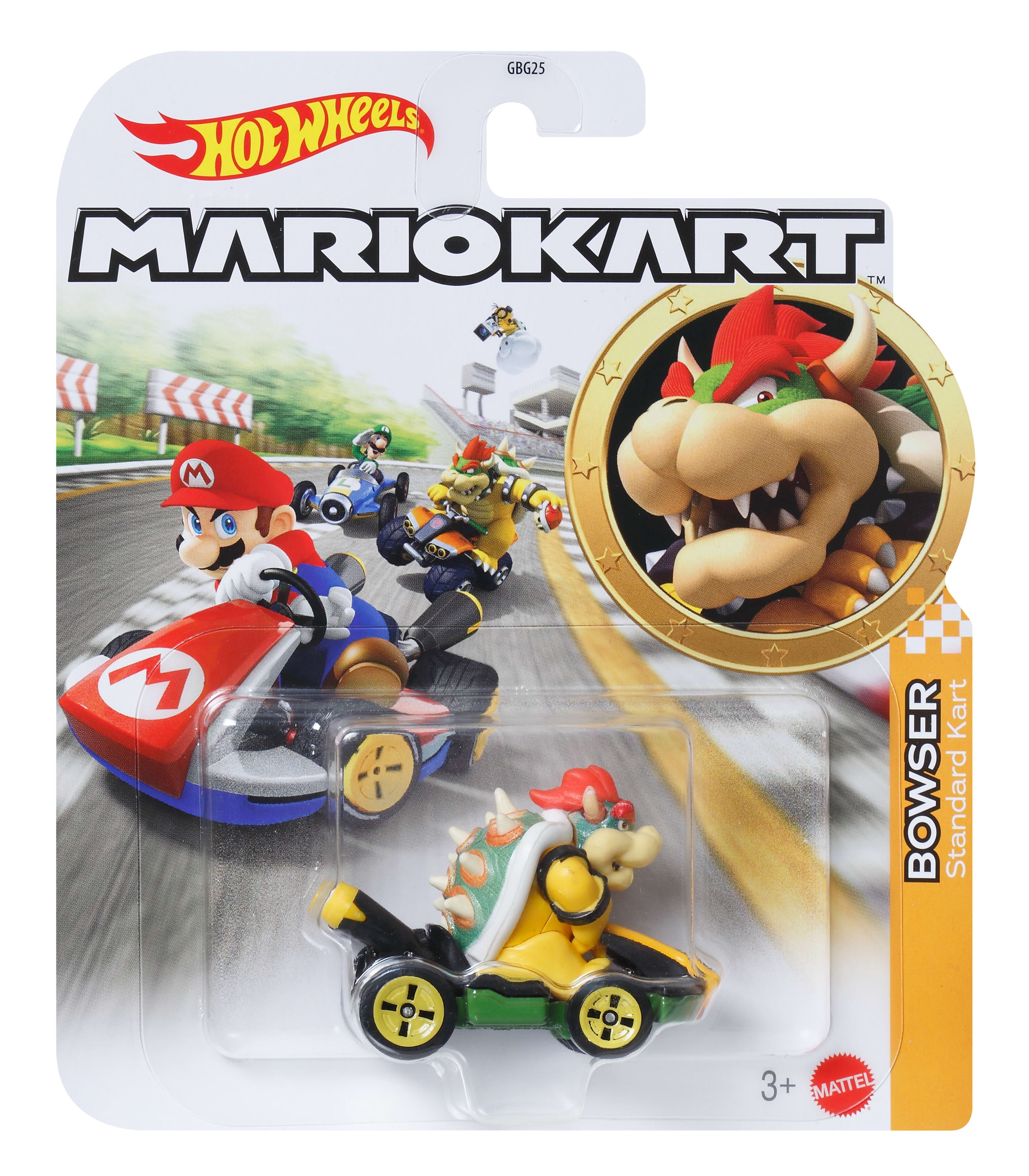 Kart Bowser de Mario Kart sous forme de véhicules Hot Wheels en métal moulé sous pression à l’échelle 1:64