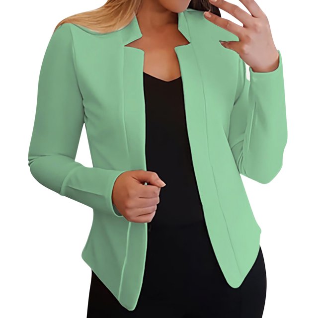 2025 Womens Casual Pocketed Blazers Plus Coat Draped Open Front Cardigans Womens Sweaters Plus Size 2X Jacket Work