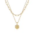 thumbnail image 1 of Colliers à Initiale Superposés pour Femmes, Collier Chaîne Trombone Simple Mignon Pendentif Lettre Hexagone Collier Ras-du-Cou à Initiale Colliers Superposés Dorés pour Femmes, BGold, 1 of 5
