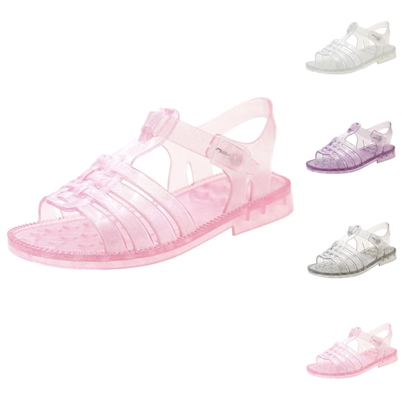 JDQJBZ Girl's Sandals Toddler Gladiator Jelly Sandals Breathable Open Toe Beach Shoes Soft Sole