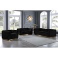 thumbnail image 4 of K-Living Shannon Velour Fabric Loveseat In Black With Accent Gold Frame, 4 of 4