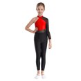 thumbnail image 1 of Oyolan Combinaison de Danse Patchwork en Maille à une Épaule pour Filles Enfants Rouge 12, 1 of 7
