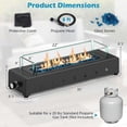 thumbnail image 3 of Costway 30" Tabletop Propane Fire Pit with Wind Guard Glass Rocks Stainless Steel Burner, 3 of 10