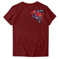 thumbnail image 1 of Pisexur Hauts de Printemps pour Femmes 2025, Hauts pour Femmes, Hauts de Sortie pour Femmes, Hauts pour Dames Mode Imprimé Manches Courtes Chemisier Amusant Col Rond T-Shirt Vin, TG, 1 of 5