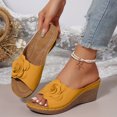 thumbnail image 4 of DXOUPM Sandales Femmes à Bout Ouvert Florales Décoratives Décontractées Compensées Sandales à Enfiler Chaussures pour Dames, 4 of 4